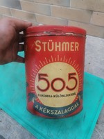 Stühmer 505 pléhdoboz régi szép állapot cukokrakülönlegesség a kékszalaggal