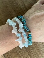 Mixed beryl-morganite and turquoise beads bracelet