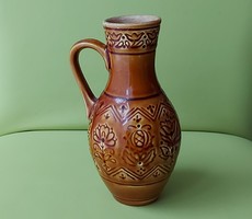 Old glazed folk ceramic jug with zah mark