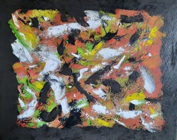 Zsm abstract painting: 50 cm/40 cm canvas, acrylic, paint knife colors in motion