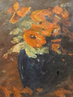 Virágcsendélet - pipacsok, olaj vászon, teljes méret 26x32 cm