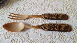 French Lourdes serving fork and spoon