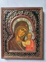 Holy image of Mary with Jesus 15.5 cm x 13 cm