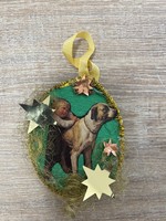 Little boy with dog nostalgia Christmas tree decoration
