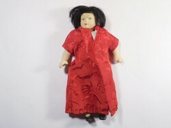Retro vintage old toy porcelain doll in folk costume - Asian - height: 22 cm