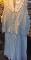White, multi-layered summer dress with Madeira embroidery, Only brand, size 38