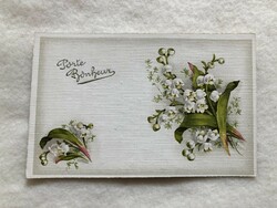 Antique, old postcard with lily of the valley -2.
