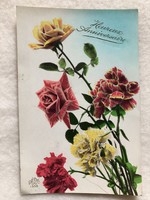 Antik színezett virágos képeslap                             -2.