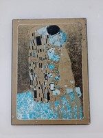 Gustav Klimt "A csók" jelzett repro 1976. London
