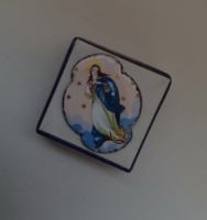 ANTIK  KÉZI FESTÉSŰ SZŰZ MÁRIA MEDÁL KERET NÉLKÜL