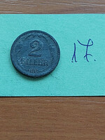 Kingdom of Hungary 2 pennies 1943 bp. Zinc 17