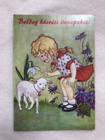 Régi Húsvéti rajzos képeslap  - Méhes Mária Viktória rajz                             -2.