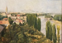 Buda landscape with the Danube - oil
