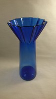 Broken blue glass vase, made around the mid-1900s. Undamaged condition