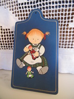 FALIDÍSZ - ALKUKÉPES - KARI TRESTAKK - FESTETT FA - NORVÉG  NÉPMŰVÉSZET - VINTAGE - 16 x 9 cm