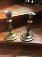 Pair of candle holders, made of metal, 24 cm high, perfect for the living room