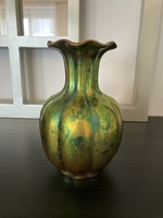 Antique Zsolnay labrador glazed eosin vase