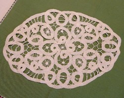 Light beige ribbon lace tablecloth, 33 x 22 cm