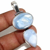 Ritkasag! Kék opál drágakő ezüst medálon Andokból