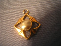 14K artistic custom gold + mother of pearl medallion rarity creator of the late bardócz brown