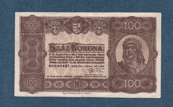 100 Korona 1923 EF+ Magyar Pénzjegynyomda Rt. Budapest