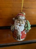 Christmas tree ornament porcelain Santa bell