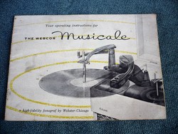 Vintage Amerikai Webster Musicale Lemezjátszó Kezelési Utasítás '50-es évek
