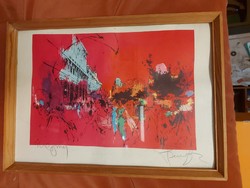 Some kind of lithograph, in a glazed frame, size indicated!