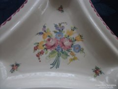 Gmunder Keramik antik számozott  virágos, kézzel festett falitál