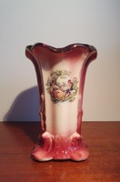 Wonderful antique scene faience vase, 16.5 cm