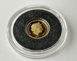 732T. From HUF 1! 14K gold (0.5 g) Solomon Islands $1, 2013, mausoleum mausoleum