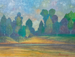 Forest landscape - Baranya sign - oil on canvas, size with frame 32x40.5 cm