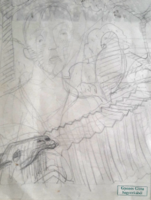 Gyenes Gitta rajz saját hagyatékából! pecséttel jelzett grafit ceruzarajz (29x33) arc, állatok