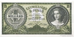 Hungary one billion b.Pengő 1946 replica unc