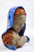 Art deco ceramic bust, around 1930, large size 35 cm