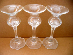 Crystal rosenthal classic rose monbijou vintage candlestick in glass trio