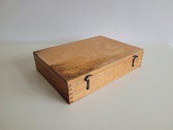 Vintage régi kis fa doboz faláda fa láda 30 x 21 cm