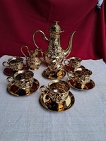Beautiful 6 Person Tea Set Gold Plated Cup Set Set Teapot Sugar Holder Tea Cup