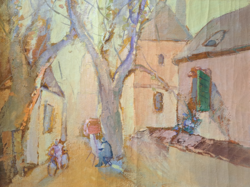 Madarassy György (1947–) utcakép (olaj, vászon, 60x45 cm)