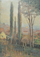 Sándor Turmayer (1879-1953): sunrise (oil painting, size with frame 30x40 cm)
