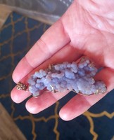 Rarity! Grape chalcedony semi-precious stone with silver clasp