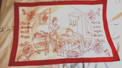Hímzett falidísz, "Az én konyhám nagyon fényes, mert az uram nagyon kényes" 5.