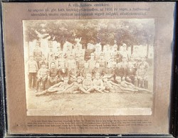 In 1916, the people of Hungary going to war, group photo, in a frame, with names