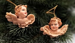 Vintage angyalkák párban karácsonyfa dísz 4.5-6 cm