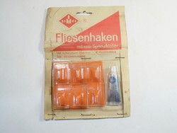 Retro régi fürdőszoba törülköző tartó műanyag akasztó fogas - 6 db - GDR kb. 1980 Bontatlan