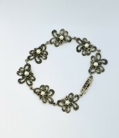 Antique style bracelet with pearls and marcasite