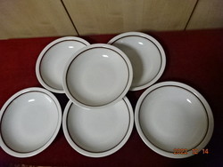 Alföldi porcelain deep plate with a brown stripe, six pieces in one. He has! Jokai.