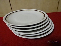 Alföldi porcelain small plate with a brown stripe, six pieces in one. He has! Jokai.