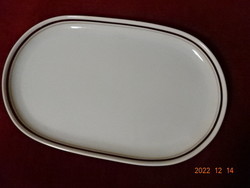 Alföldi porcelán húsos tál, ovális, barna csíkos, hossza 36 cm. Vanneki! Jókai.