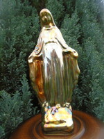 Zsolnay eozin sok színben pompázik kékes bordós Jézus  21 cm